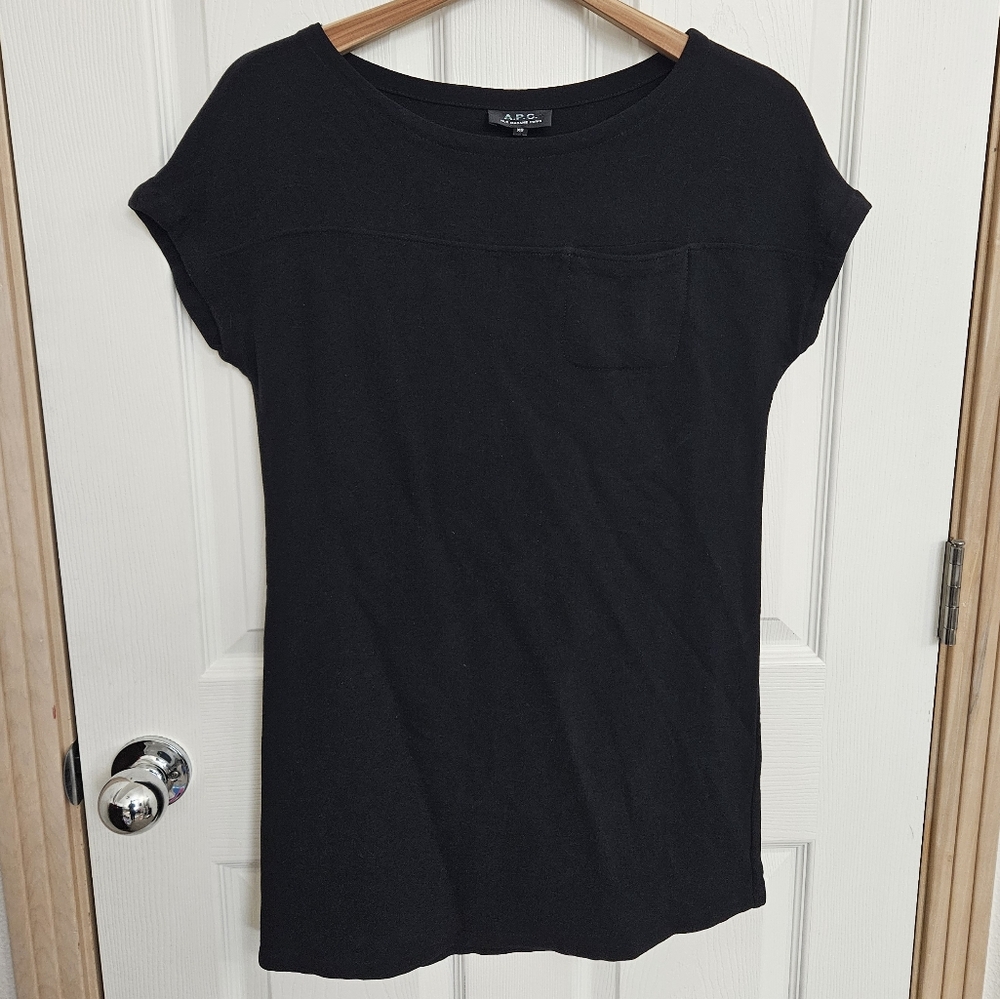 A.P.C Casual Black Mini Tee Dress Size XS